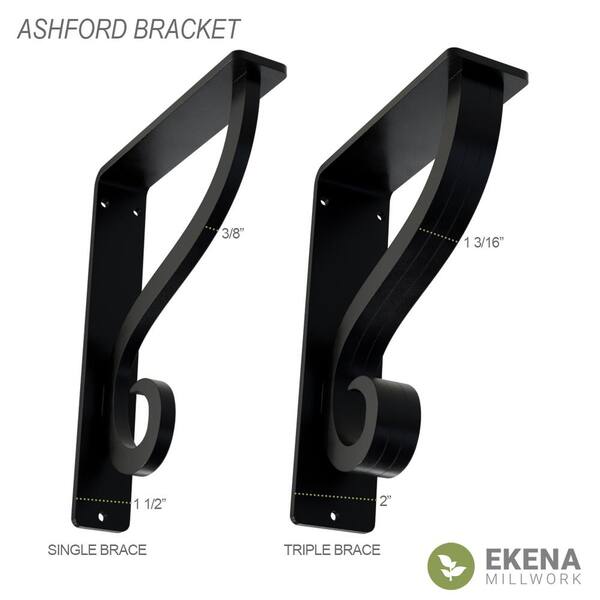 , x x Single Center Brace Ekena Millwork BKTM01X10X12SMA-CASE-6 1 1/2W x 10D x 12H Maria Wrought Iron Bracket, Powder Coated Black 6 Piece 6-Pack , x x Single Center Brace Ekena Millwork BKTM01X10X12SMA-CASE-6 1 1/2W x 10D x 12H Maria Wrought Iron Bracket, Powder Coated Black 6 Piece 6-Pack
