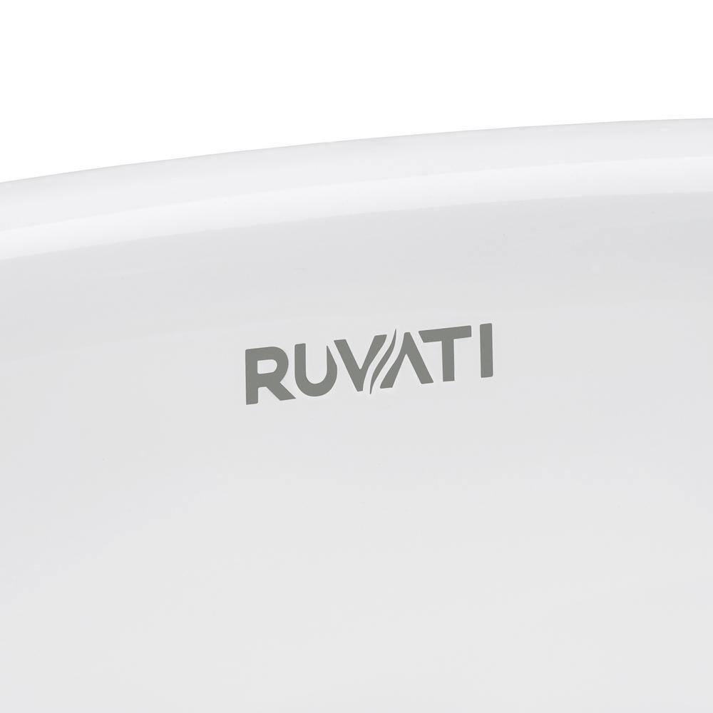 Ruvati 19'' White Ceramic Rectangular Above-Counter Vessel Sink