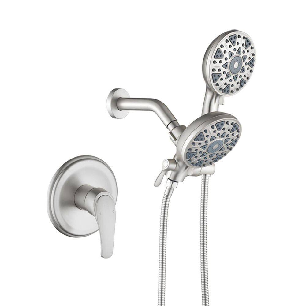 Single Handle 6-Spray Wall Mount Shower Faucet 1.8 GPM with Pressure Balance 2-in-1 Shower Faucet Set in Brushed Nickel price history on PriceWatchPro