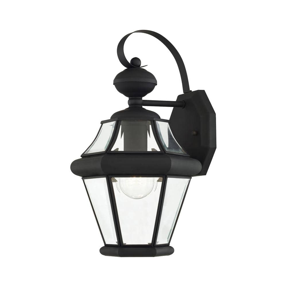 Cresthill 14 in. 1-Light Black Outdoor Outdoor Hardwired Wall Lantern Sconce with No Bulbs Included price history on PriceWatchPro
