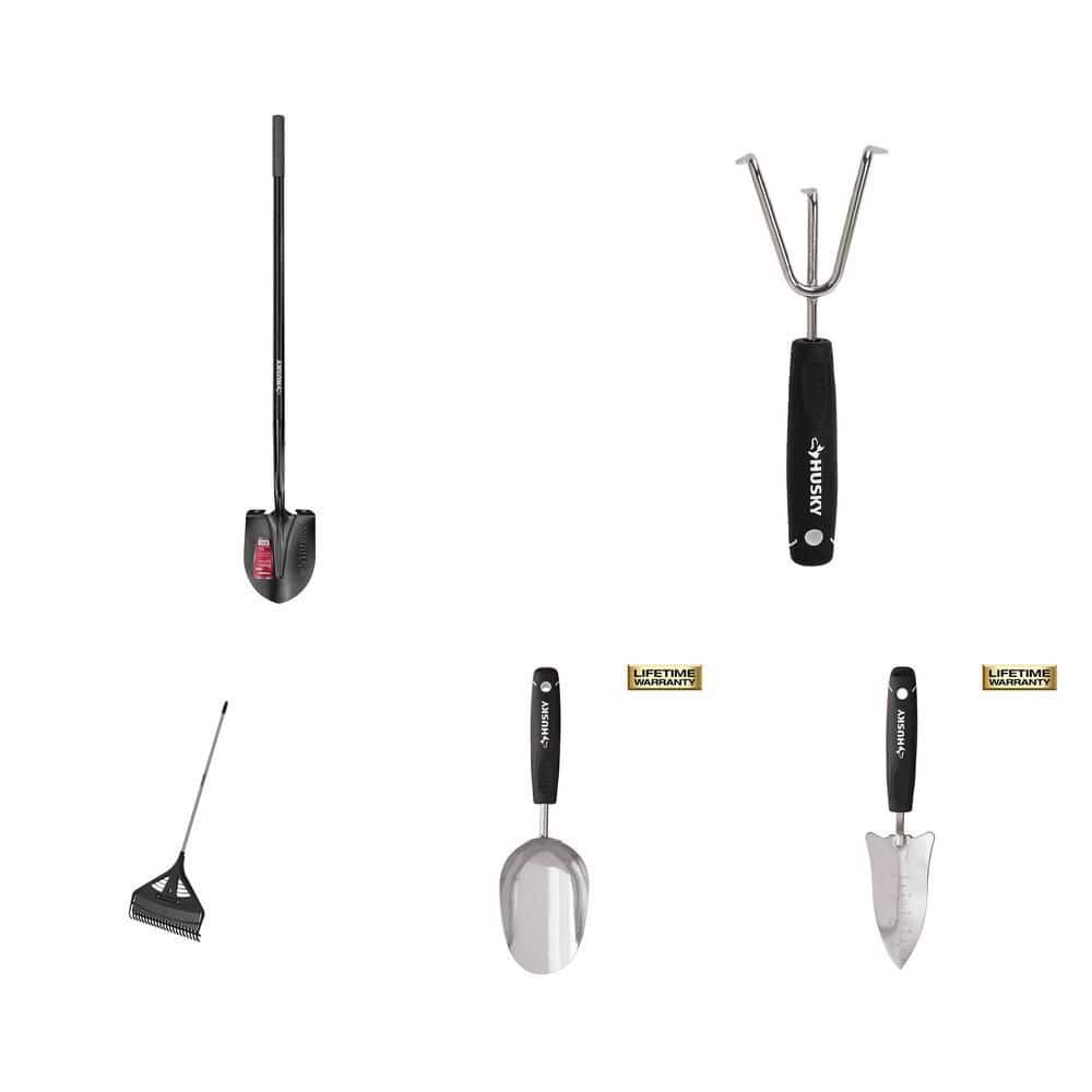 Husky Fiberglass Digging Shovel, Cultivator, Soil Scoop, Poly Rake