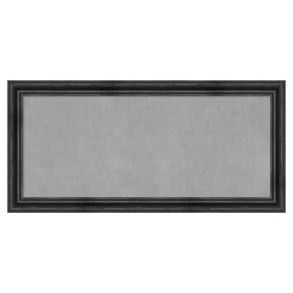 Amanti Art Rustic Pine Black 53 in. x 25 in Framed Magnetic Board