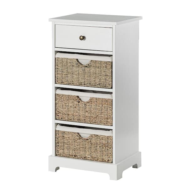 JAYDEN CREATION Rana 15.7 in. W x 13 in. D x 31.8 in. H 4- Drawer White Accent Chest with Bracket Legs