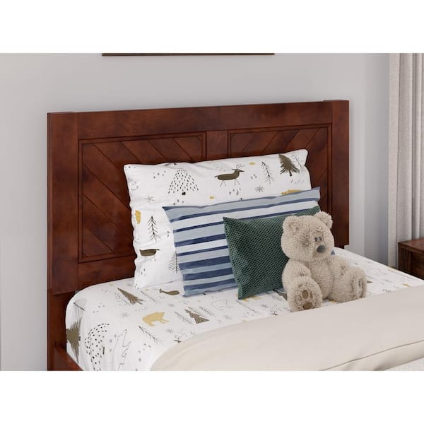 AFI Canyon Walnut Brown Solid Wood Twin Headboard with Attachable Charger
