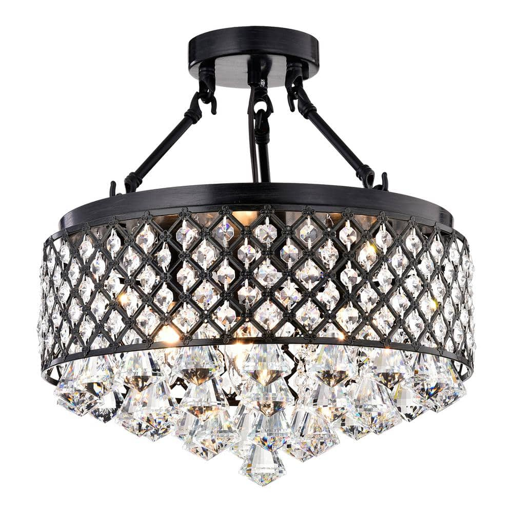 black flush mount ceiling light drum