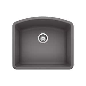 DIAMOND 24 in. Undermount Single Bowl Cinder Granite Composite Kitchen Sink