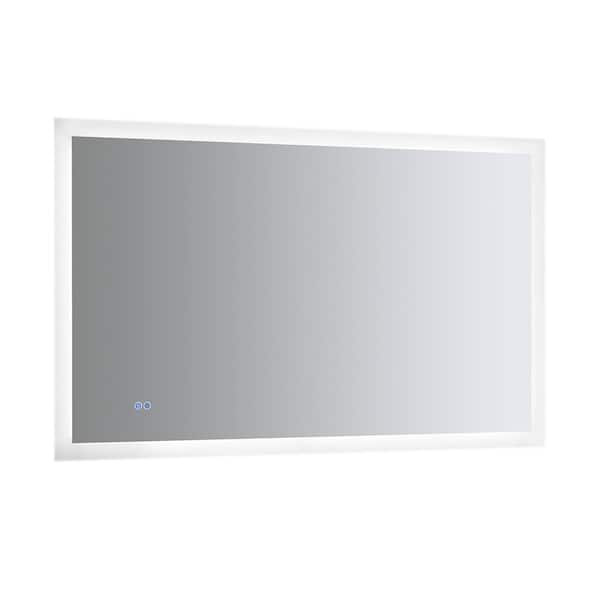Fresca Angelo 48 in. W x 30 in. H Frameless Rectangular LED Light Bathroom Vanity Mirror