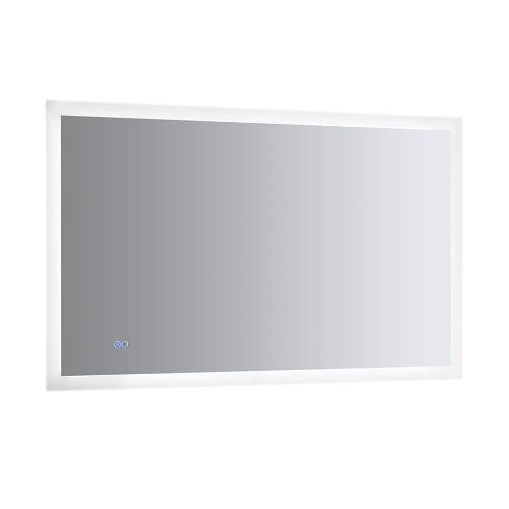 Angelo 48 in. W x 30 in. H Frameless Rectangular LED Light Bathroom Vanity Mirror -  Fresca, FMR014830