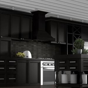 ZLINE 30 in. Wooden Wall Mount Range Hood in Black - Includes Motor