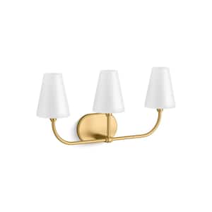 Kernen By Studio McGee Three-Light Brushed Moderne Brass Wall Sconce