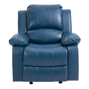 Blue Faux Leather Modern Style 2-Side Pockets Massage Power Recline and Lift Chair with Footrest