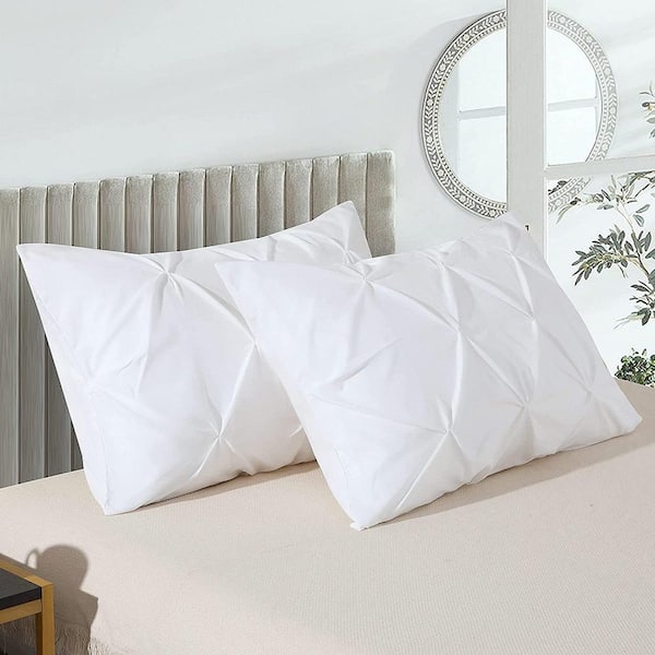 Shatex 30"L x 20"W Pillow Shams Available for All Season, Queen Size, Ultra Cozy and Breathable, 2 Pack, White