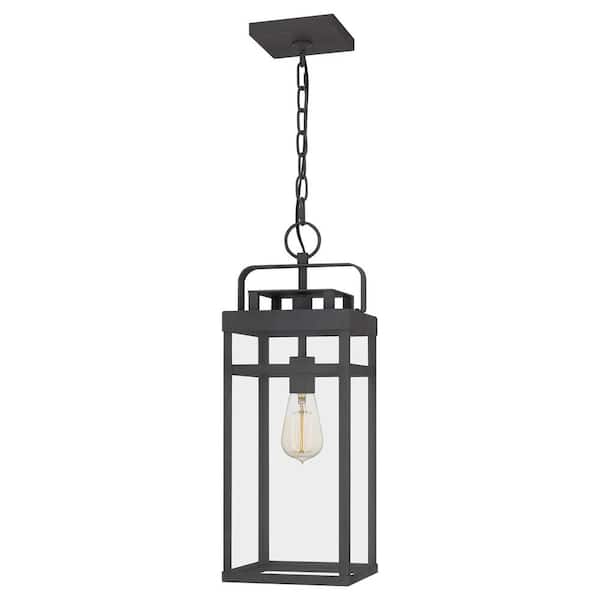 Quoizel Keaton 1-Light Mottled Black Lantern Pendant Light