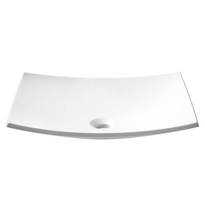 Natura Rectangle Solid Surface Vessel Sink in White