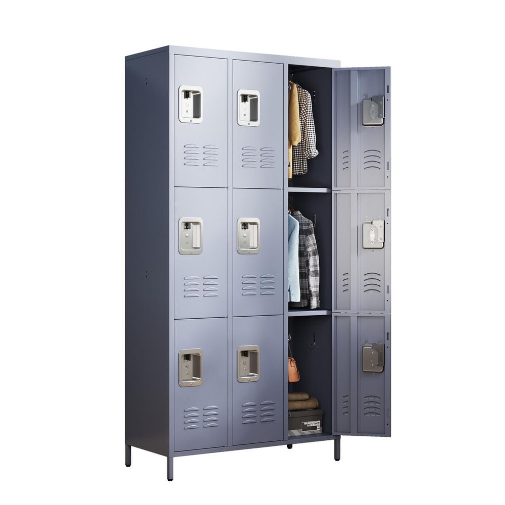 Gray 72 in. Metal Lockers for Employees Steel Storage Locker Cabinet with 1