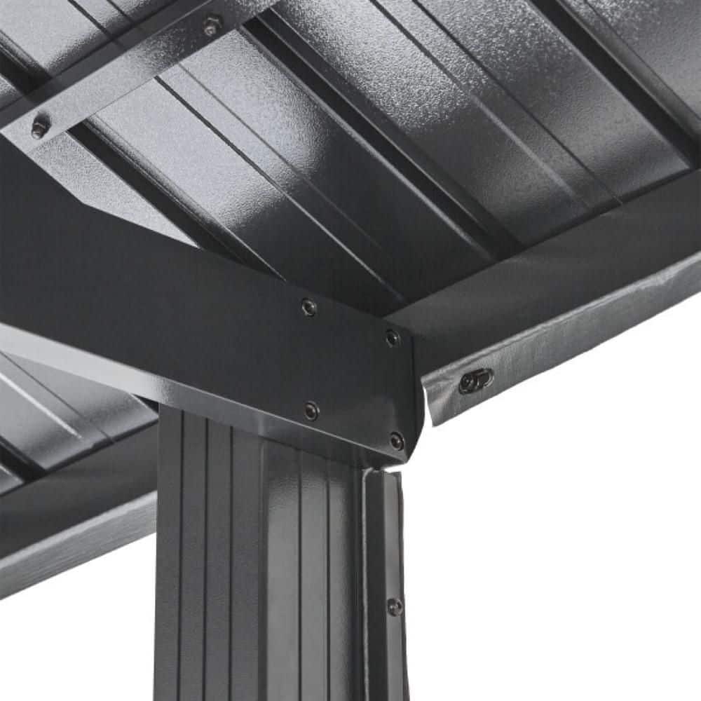 Samara 12' x 20' Dark Gray Aluminum and Steel Carport Kit