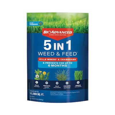 BIOADVANCED 24 lbs. Granules 5-in-1 Weed and Feed Dry Lawn Fertilizer for Northern Lawns
