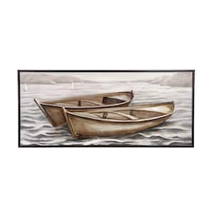 1- Panel Sail Boat Framed Wall Art with Black Frame 31 in. x 71 in.