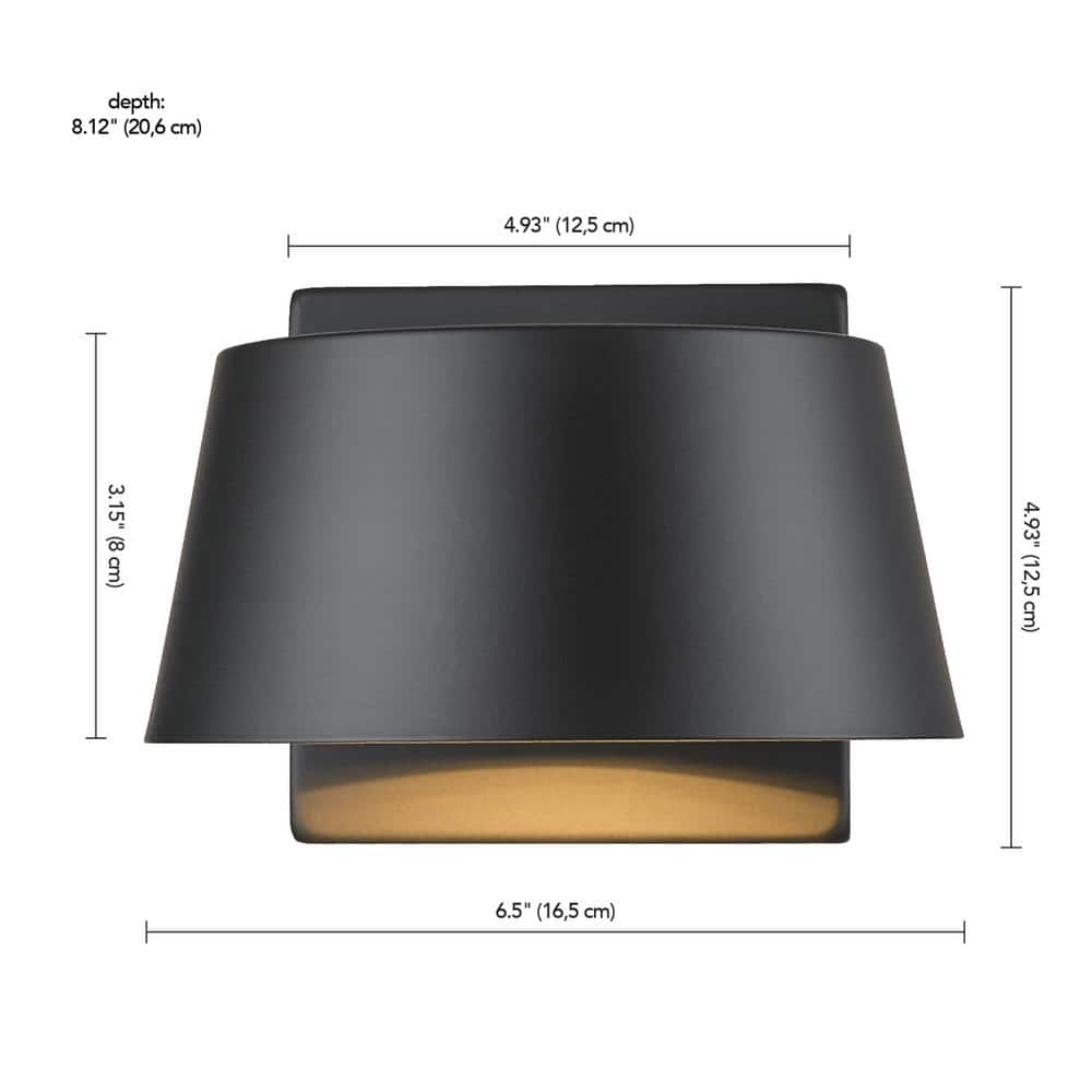 Maisel 8'' Matte Black LED Integrated Modern Outdoor Wall Lantern