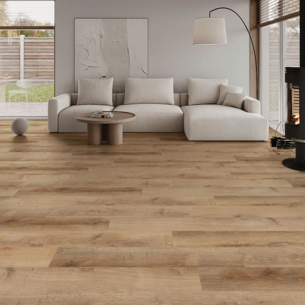 Fresh Oak 22 MIL x 7 in. W x 48 in. L Glue Down Waterproof Luxury Vinyl Plank Flooring (42 sq. ft./Case)