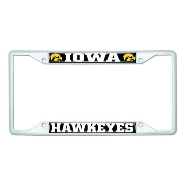 FANMATS Universal Fit University of Iowa License Plate Frame - White