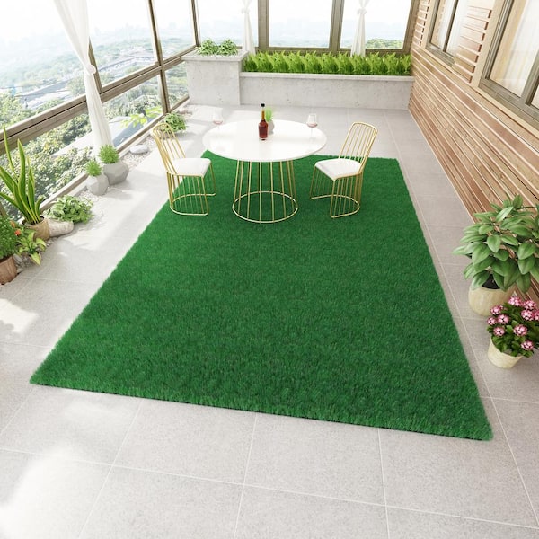 6.6 ft. x 10 ft. Dark Green Realistic Thick Artificial Grass Turf Sod