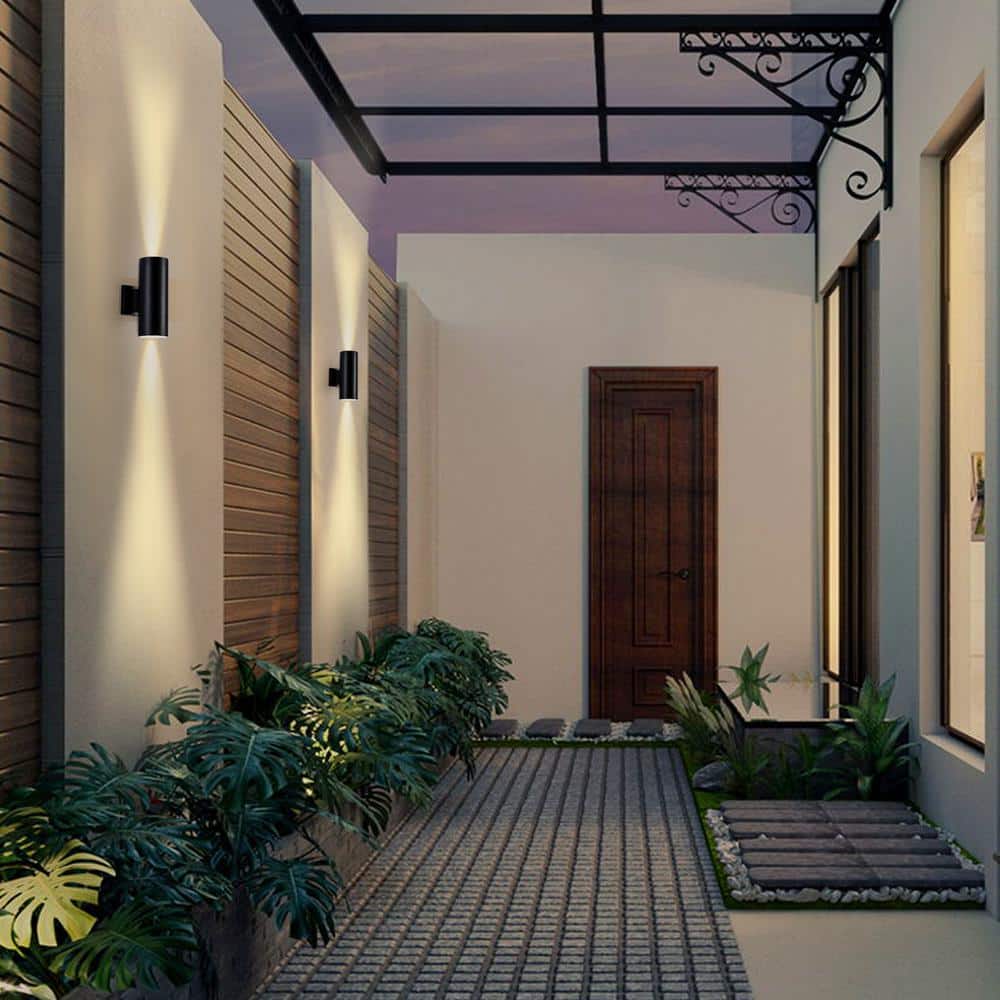 Luna Noir 11" Black LED Outdoor Wall Sconce