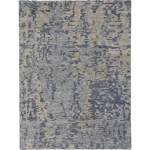 Nourison Ellora Graphite 6 ft. x 8 ft. Abstract Contemporary Area Rug