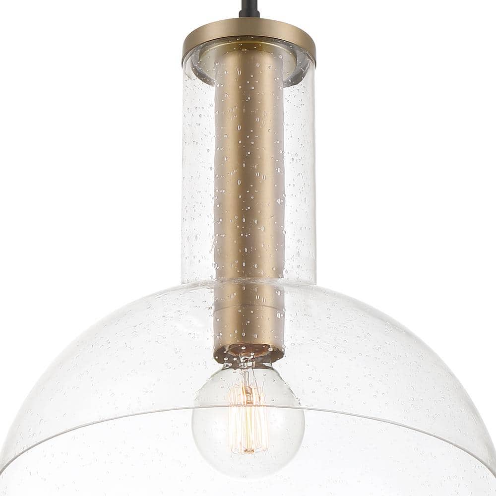 Nova 14-inch Matte Black and Brushed Gold Modern Pendant Light