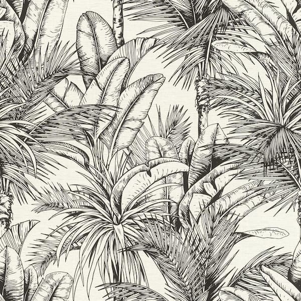 Advantage Serra White Palm Textured Non-Pasted Non-Woven Wallpaper Sample