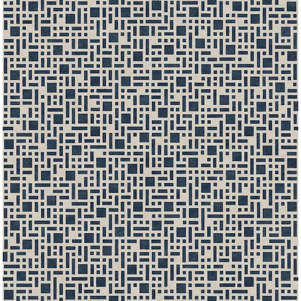 A-Street Prints Bento Indigo Geometric Paper Strippable Roll (Covers 56.4 sq. ft.)