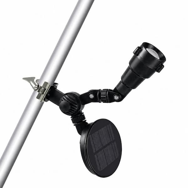 ABS PC PET Flagpole Solar Light Outdoor Waterproof Flag Spot Light Fits 1-1.5 in. Flagpole Black