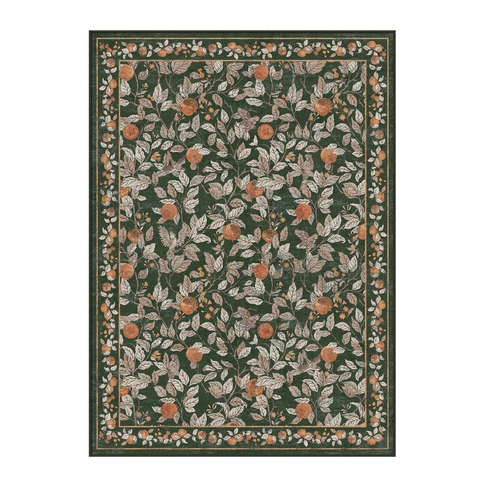 Pomegranate Floral 3 ft. X 5 ft. Green Area Rug price history on PriceWatchPro