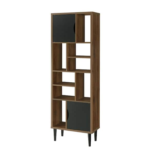 OS Home and Office Furniture Mid Century Modern Danish Walnut Accent Storage Cabinet with 2-Doors