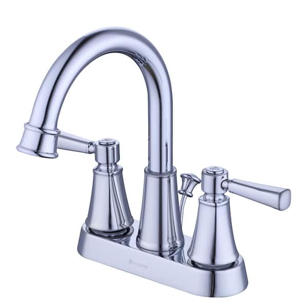 Glacier Bay Melina 4 in. Centerset Double-Handle High-Arc Bathroom Faucet in Polished Chrome