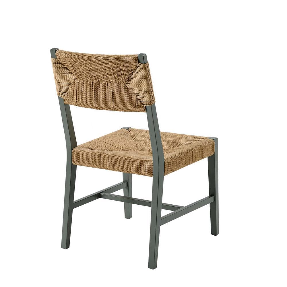 Bodie Coastal Farmhouse Light Gray Cane and Wood Side Chair