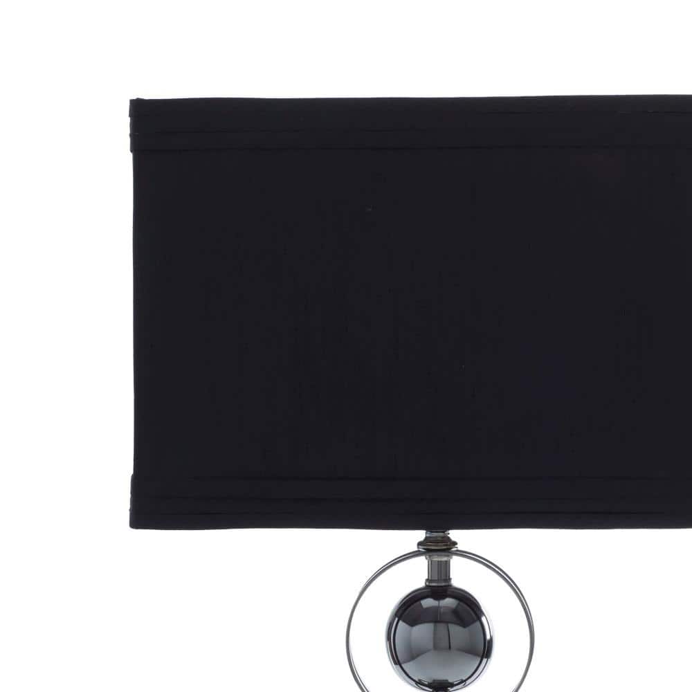 Black Metal Bubble Stem Nightstand Lamp Set with Square Shade