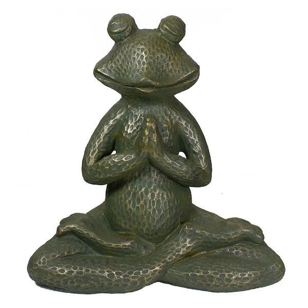 Northlight 14 in. Gold Verdigris Yoga Frog Outdoor Garden Statue