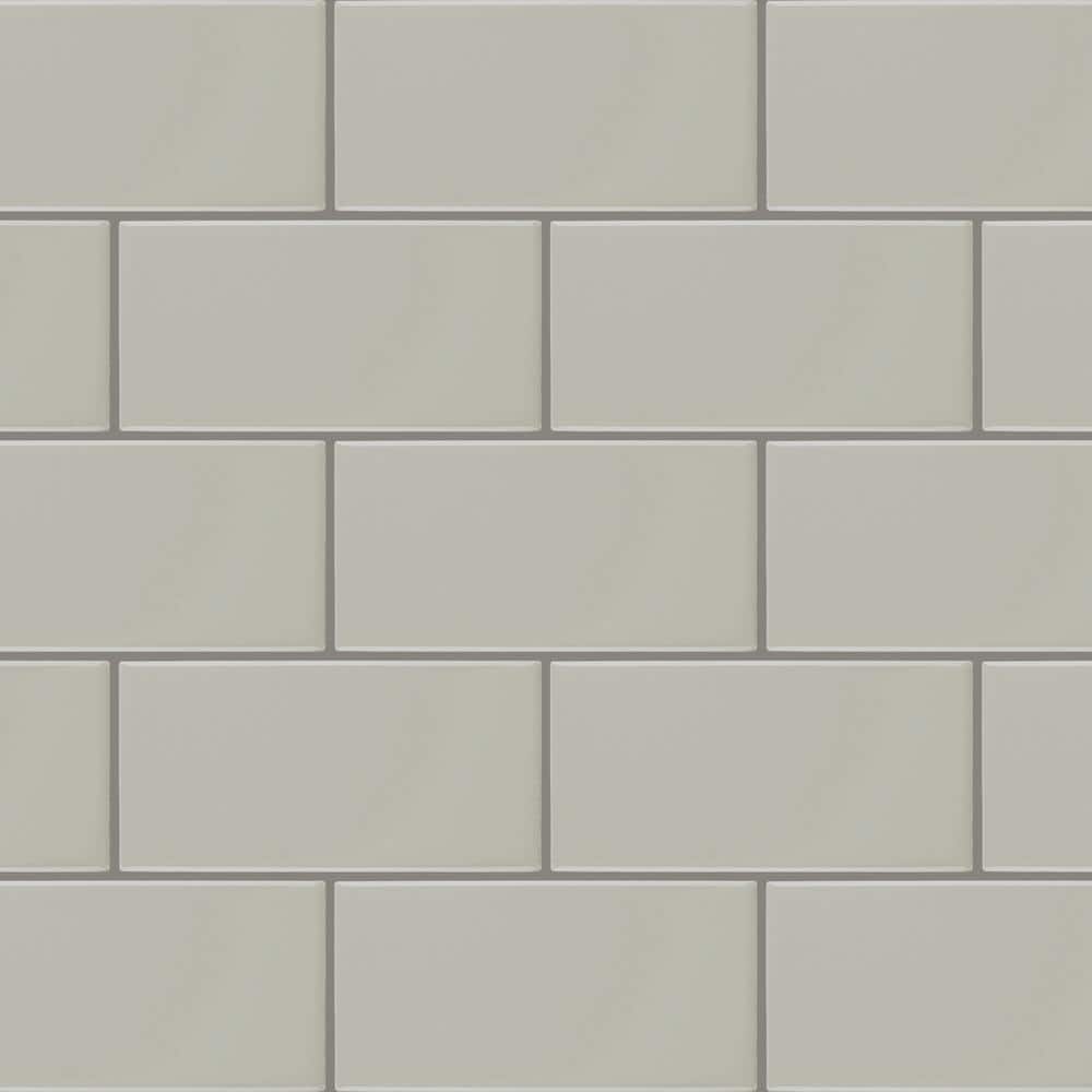 Restore Ash Gray 3 in. x 6 in. Glossy Ceramic Wall Tile (12.5 sq. ft. /Case)