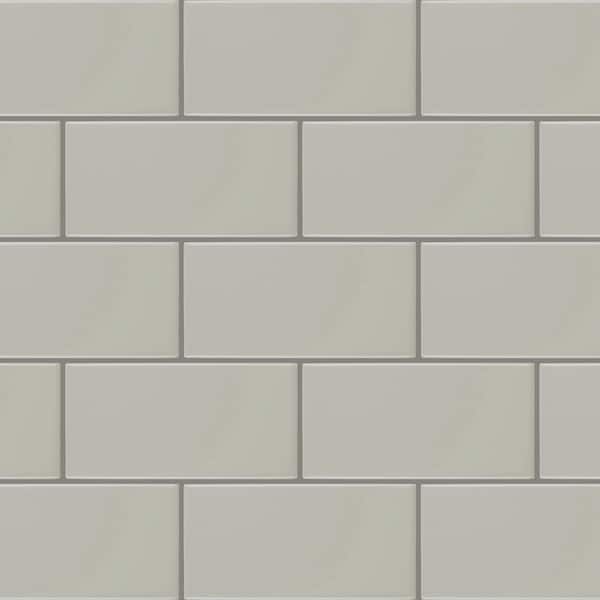 Restore Ash Gray 3 in. x 6 in. Glossy Ceramic Wall Tile (550 sq. ft. /Pallet)