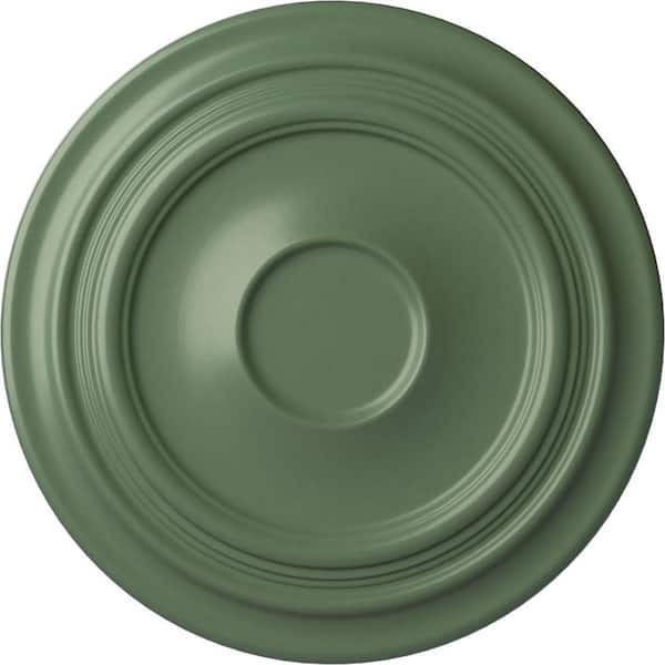 Ekena Millwork 24-3/8" x 1-1/2" Traditional Urethane Ceiling (Fits Canopies upto 5-1/2"), Hand-Painted Athenian Green