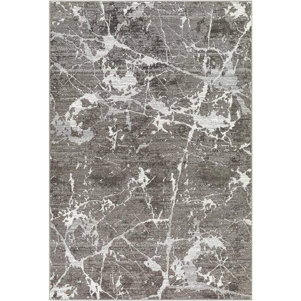 Livabliss Alder Dark Gray 5 ft. x 7 ft. Abstract Indoor Area Rug