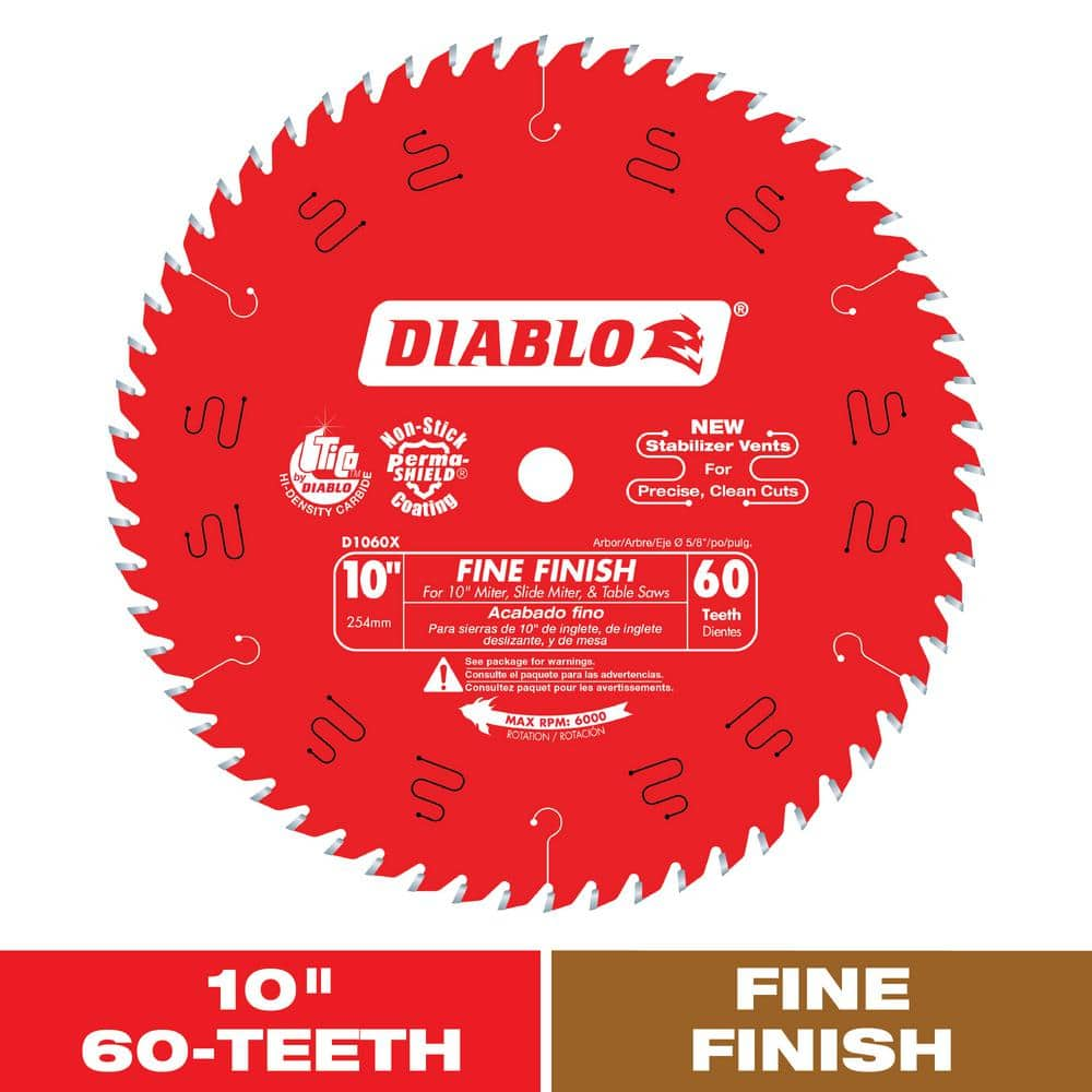 DIABLO 10in. x 60-Tooth Fine Finish Saw Blade for Wood