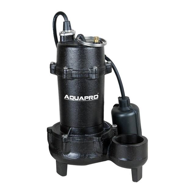 AquaPro 1/2 HP Submersible Effluent Pump with Piggyback Tether Float Switch