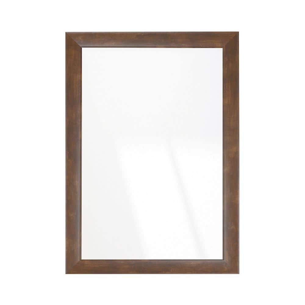 BrandtWorks Contemporary Mocha Walnut Brown Wall Mirror 32 in. W x 46