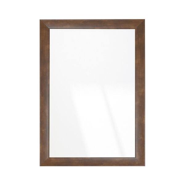 BrandtWorks Contemporary Mocha Walnut Brown Wall Mirror 32 in. W x 46 in. H