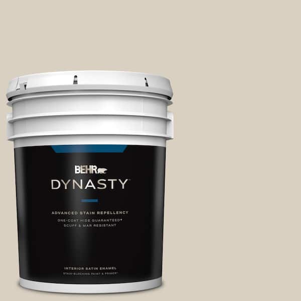 BEHR DYNASTY 5 gal. Designer Collection #DC-011 Gray Envelope Satin Enamel Interior Stain-Blocking Paint & Primer