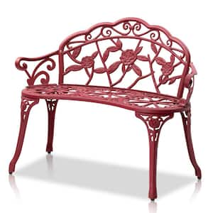 13.5 in. x 38.5 in. x 31 in. 2 person seat Red Aluminum Outdoor Glider Cast Aluminium Frame Antique Finish Chair