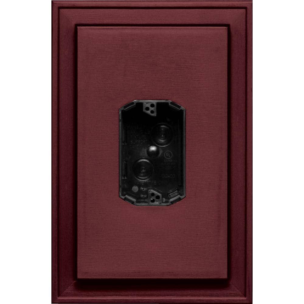 Builders Edge 8.125 in. x 12 in. 078 Wineberry Jumbo Electrical Mounting Block Centered