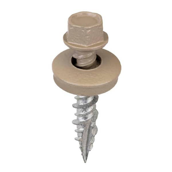 Acorn Hardware #9 x 1 in. 1/4 in. Hex Head Metal to Wood Screws in Taupe (Bag of 250)